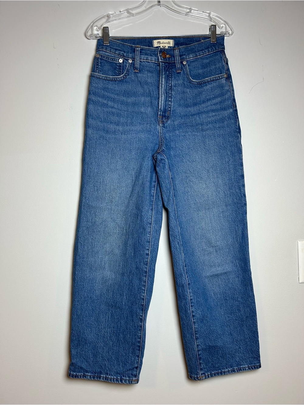 Madewell perfect vintage wide leg crop jeans size 27 blue high rise